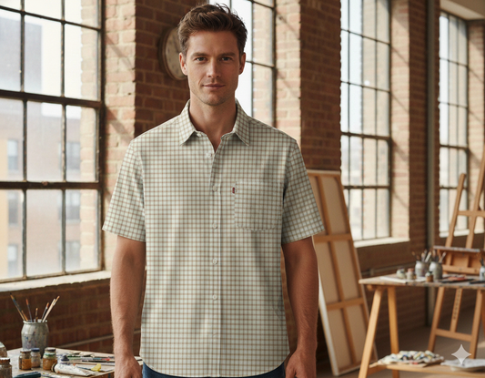 Men’s Slim Fit Checks Shirt – 100% Cotton
