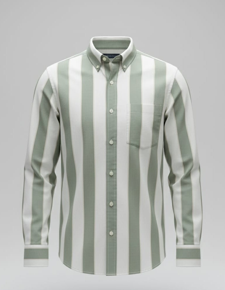 Men’s Slim Fit Striped Shirt – 100% Cotton