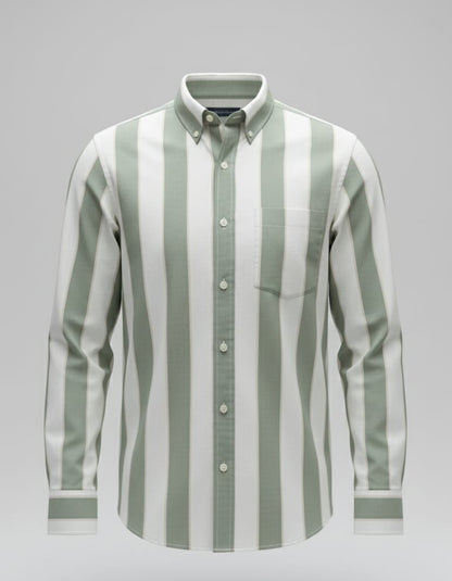 Men’s Slim Fit Striped Shirt – 100% Cotton