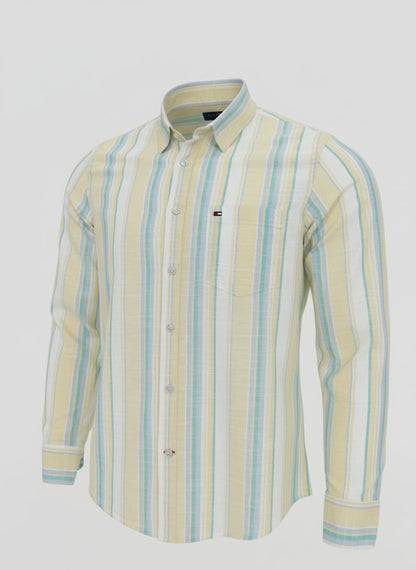 Men’s Slim Fit Striped Shirt – 100% Cotton