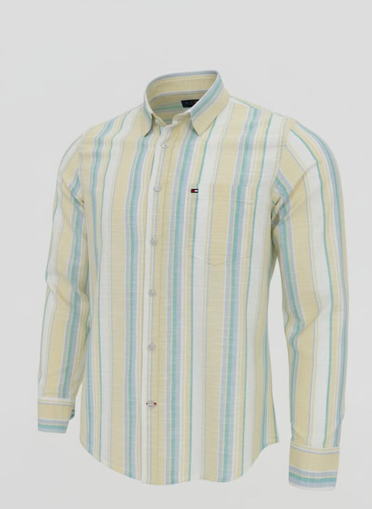 Men’s Slim Fit Striped Shirt – 100% Cotton