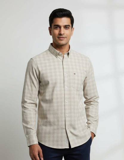 Men’s Slim Fit Checks Shirt – 100% Cotton